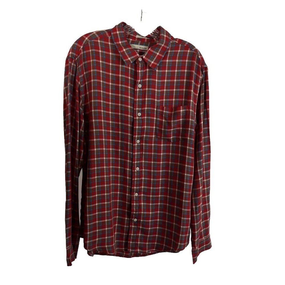 Hawker Rye Red Plaid L Men’s Long Sleeve Button-down Shirt Casual Slim Fit